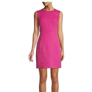 Theory Vibrant Pink Linen Sheath Dress